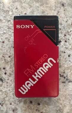 Vintage Sony Walkman SRF-20 FM Stereo Radio Red. Parts Only